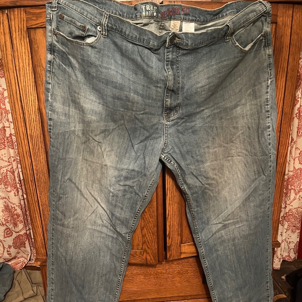 56x32 Men's True Nation Light Wash Blue Jeans